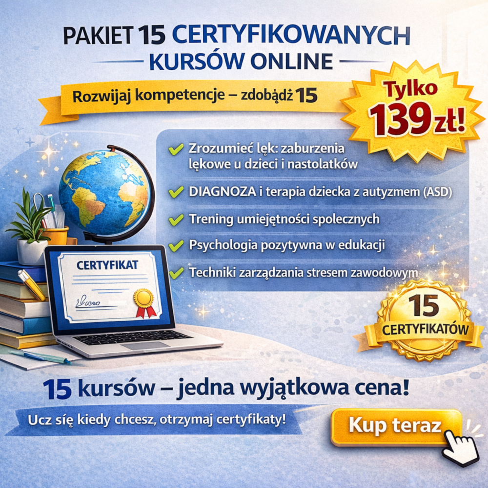 Pakiet 15 certyfikowanych kursów